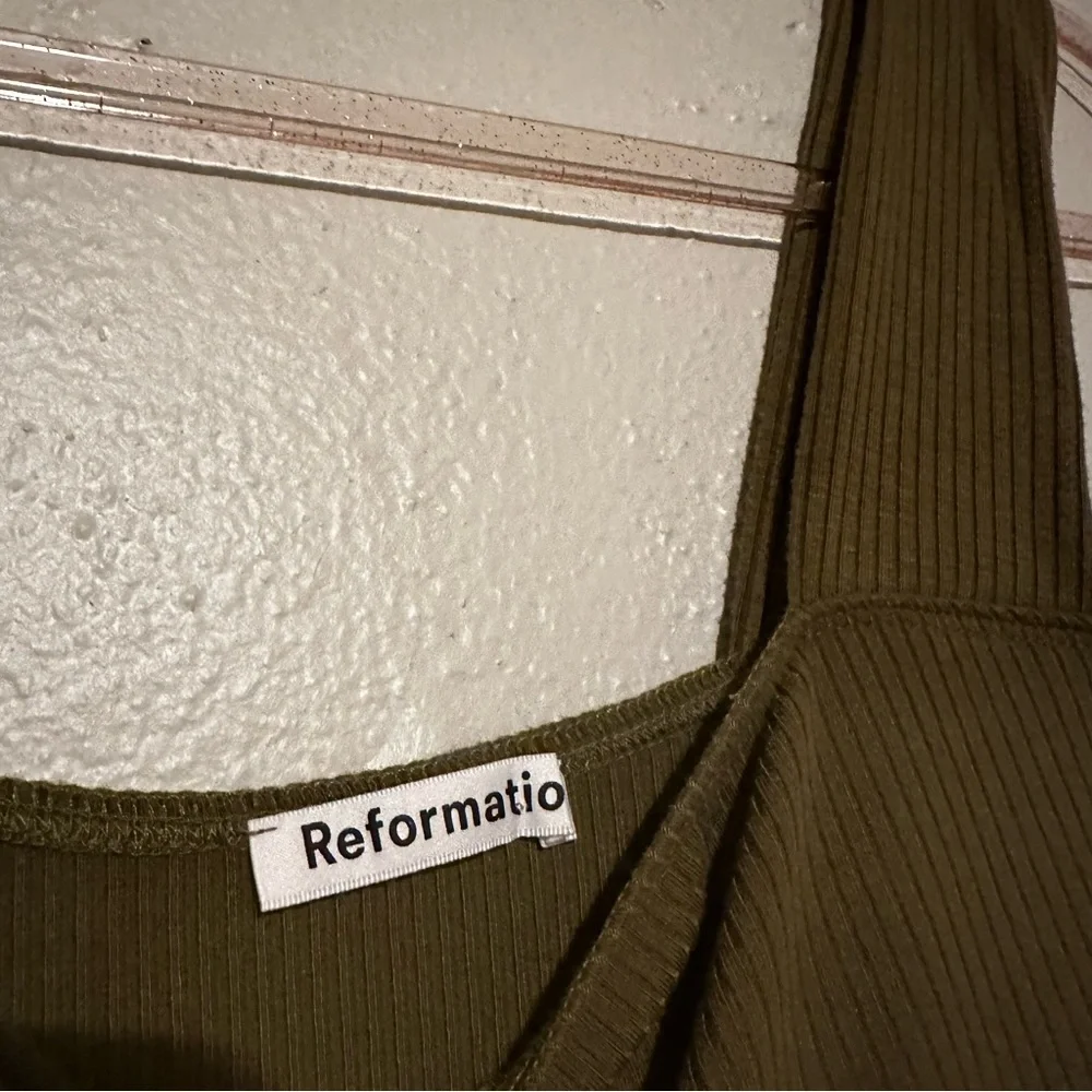 ReformationGreen L Laurena Knit In Dark Olive - Picture 6 of 10